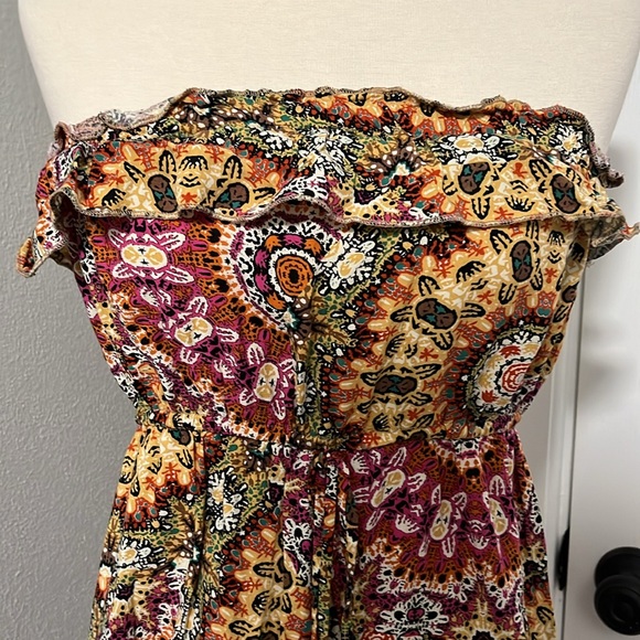 Johnny Martin Strapless Casual Summer Mini Print Dress/Coverup - Picture 2 of 11